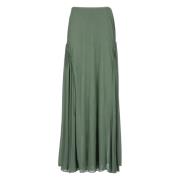 Groene zijden rok met trekkoord Lanvin , Green , Dames