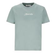 Groen Katoenen T-shirt met Geborduurd Logo Lanvin , Green , Dames