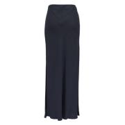 Blauwe Lange Rok Twill Viscose Linnen Brunello Cucinelli , Blue , Dame...