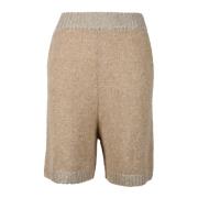 Luxe Bermuda Shorts in Premium Materialen Fabiana Filippi , Beige , Da...