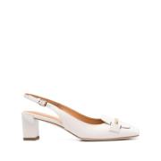 Witte Slingback Band met Lage Hak Tod's , White , Dames