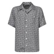 Zijden Grijze Shirt Cubaanse Kraag Korte Mouwen Dolce & Gabbana , Gray...