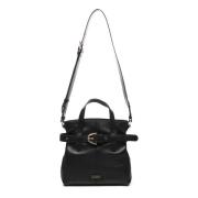 Zwarte Bucket Bag met Decoratieve Riem Coccinelle , Black , Dames