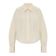 Shirt met logo Ami Paris , Beige , Dames