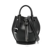 Zwarte Handtas met Trekkoord en Handvatten Tod's , Black , Dames