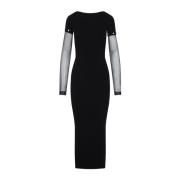 Doorschijnende Mouw Jurk Zwart Sportmax , Black , Dames