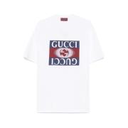 Interlocking-G Logo Katoenen T-shirt Gucci , White , Heren