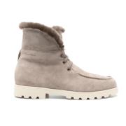 Wandelschoenen met shearling in taupe grijs Santoni , Beige , Dames