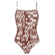 Geometrisch Print Badpak Eres , Brown , Dames