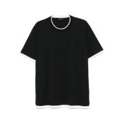 Geborduurd Logo Crew Neck T-shirt Brioni , Black , Heren