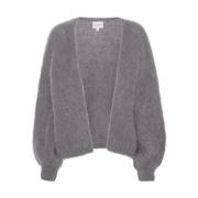 Almond Korte Cardigan met Oversized Ballonmouwen American Dreams , Gra...