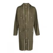 Donkergroene Hooded Parka Jas Gucci , Green , Heren