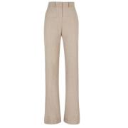 Wollen Broek met Pinstripes en Flare Fendi , Beige , Dames