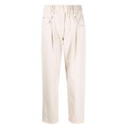 Roomwitte Straight-Leg Broek Brunello Cucinelli , Beige , Dames