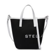 Canvas Logo Print Zwarte Tas Stella McCartney , Black , Dames