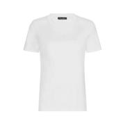 Geborduurd Logo Katoenen T-shirt Dolce & Gabbana , White , Dames