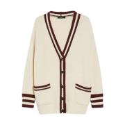 Oversized Vest met V-hals en Zakken Max Mara Weekend , Beige , Dames