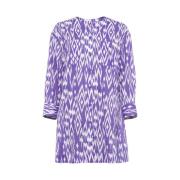 Grafische Print Katoenen Strandjurk Eres , Purple , Dames