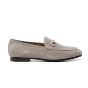 Grijze Suède Horsebit Loafers Gucci , Gray , Dames