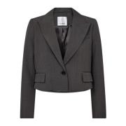 Donkergrijze Blazer met Zakken Co'Couture , Gray , Dames