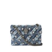 Denim Kristal Schoudertas Kurt Geiger , Blue , Dames