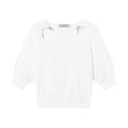 Witte Crew Neck Sweaters Twinset , White , Dames