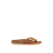 Gouden Gesp Leren Pantoffels Birkenstock , Red , Dames