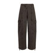 Cargo Denim Broek Oversize Patroon Kenzo , Gray , Dames