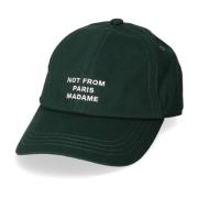 Slogan Cap in Katoenen Twill Design Drole de Monsieur , Green , Heren