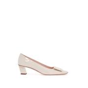 Beige Kalfsleer DOrsay Brede Hak Roger Vivier , Beige , Dames