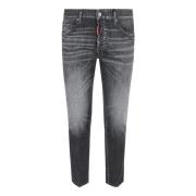 Zwarte Tapered Jeans Aw24 Dsquared2 , Black , Heren