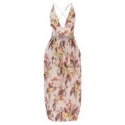 Tulpen Bloemen Midi Jurk Zimmermann , Multicolor , Dames