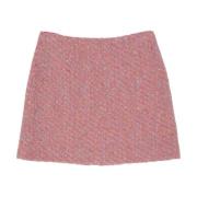 Wollen Mini Rok Couture Stijl Moschino , Pink , Dames