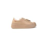 Witte leren uil detail platform sneakers Gio+ , Beige , Dames