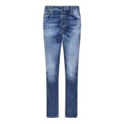 Blauwe Slim Fit Vervaagde Denim Jeans Dsquared2 , Blue , Heren