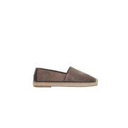 Grijze Suède Platte Espadrilles Brunello Cucinelli , Beige , Heren