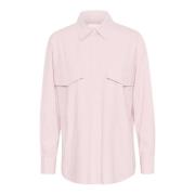 Potpourri Blouse met Zakken en Kraag Part Two , Pink , Dames