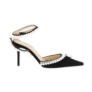 Elizabeth Rhinestone Suède Pumps Mach & Mach , Black , Dames