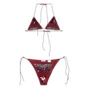 Merlot Sequins Stripe Microkini Oseree , Brown , Dames