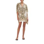 Gouden Lace Up Zijden Kaftan Camilla , Multicolor , Dames