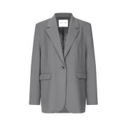 Oversized Haven Blazer met viscose Samsøe Samsøe , Gray , Heren