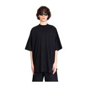 Zwart Logo Geborduurd Oversized T-Shirt Vetements , Black , Heren