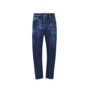 Donkere Perfecte Schone Was BRO Jeans Dsquared2 , Blue , Heren