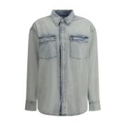 Denim Shirt met Klassieke Kraag Re/Done , Blue , Dames