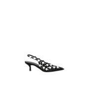 Mesh Kitten Heel Leren Pumps The Attico , Black , Dames