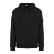 Klassieke Logo Hoodie met Badge Stone Island , Black , Heren