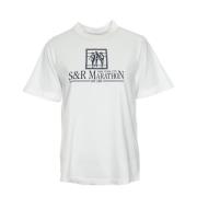 NY Marathon Katoenen T-Shirt Sporty & Rich , White , Heren