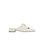 Witte platte slof met VLogo-detail Valentino Garavani , White , Dames