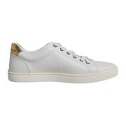 Witte Leren Lage Sneakers Logo Dolce & Gabbana , White , Heren