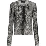 Leo Print Ronde Hals Sweater Dolce & Gabbana , Multicolor , Dames